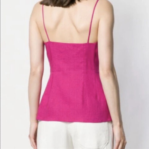 Theory Linen Spaghetti Strap Sweetheart Top - Picture 2 of 4